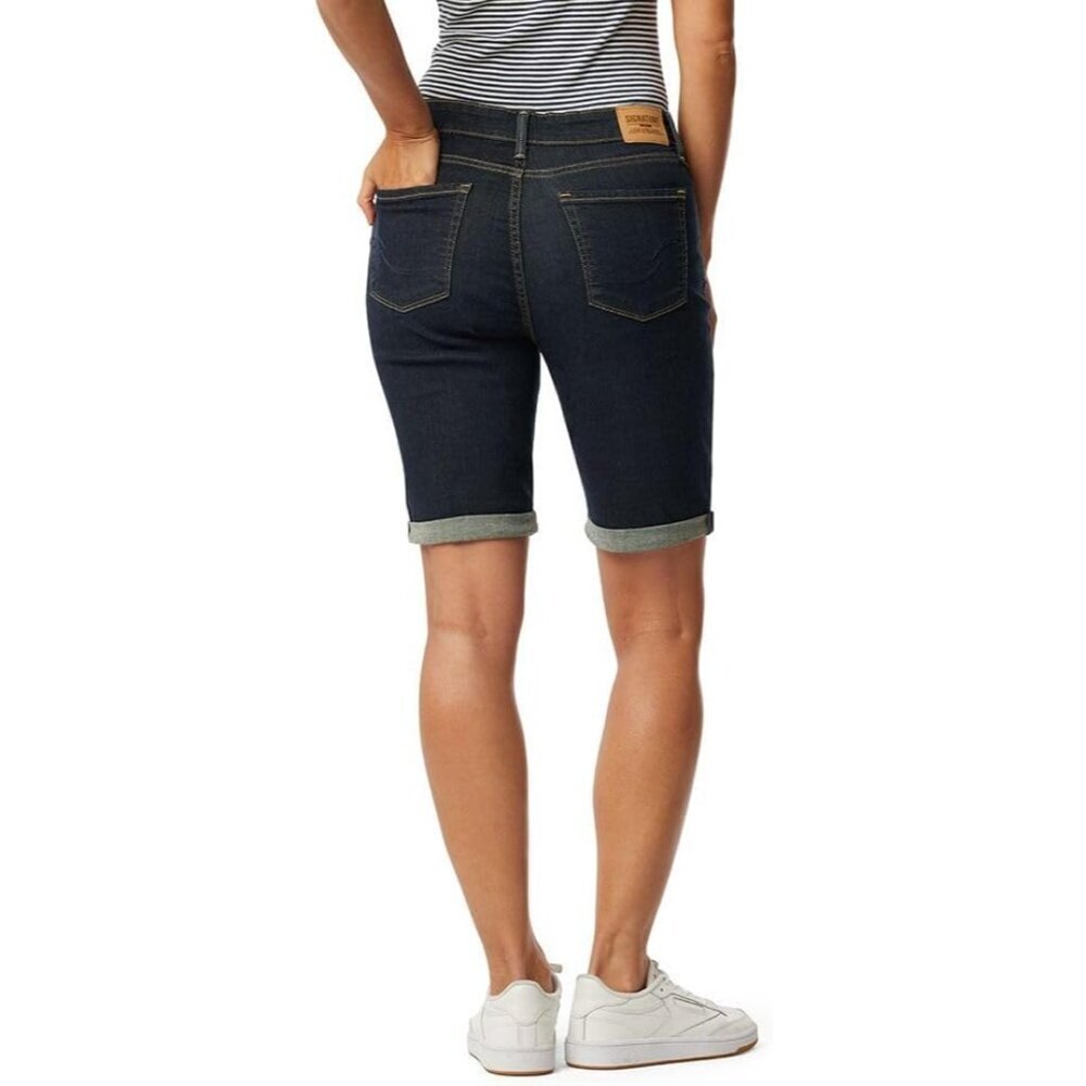 Women’s Plus Size Bermuda Shorts Cotton Blend 9-11 inch Cuffed Shorts - Picture 3 of 6